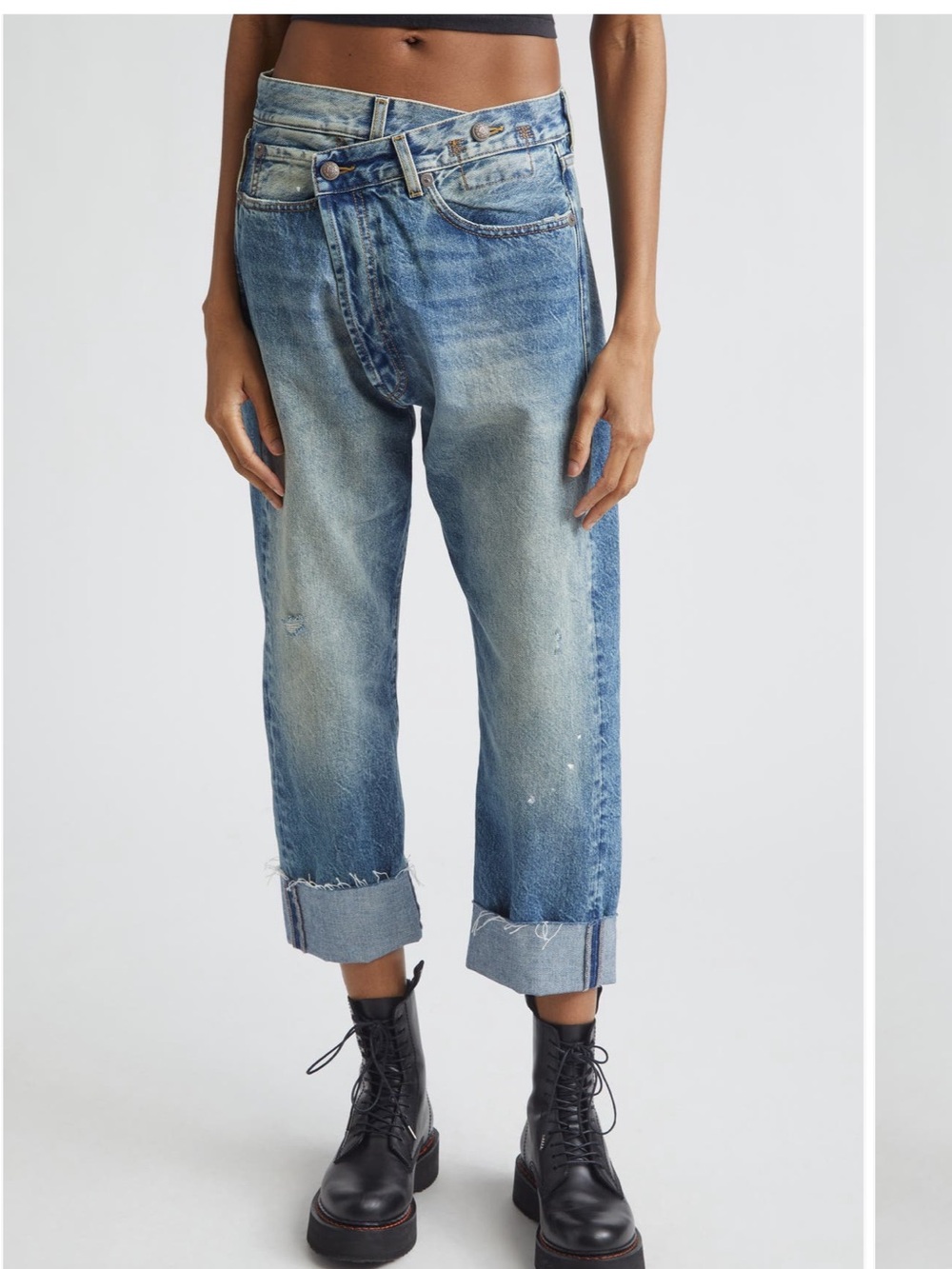 R13 Distressed Light Blue Boyfriend Jeans